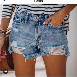 Summa time relaxed cutoff denim shorts